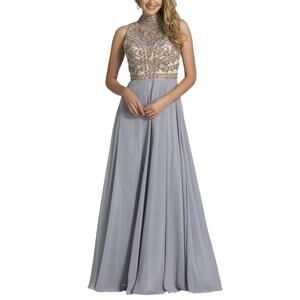 Vintage Dave & Johnny Fairytale Endings Evening Prom Dress Size 15/16 Pink/Gray
